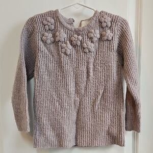 Adorable Knit Kids' Sweater with Floral Accents